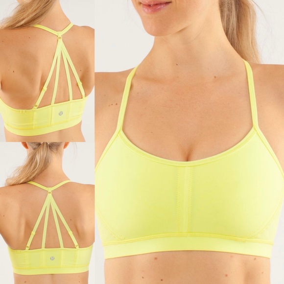 Lululemon 4 Bra Top Halter Clarity Yellow - Picture 1 of 7